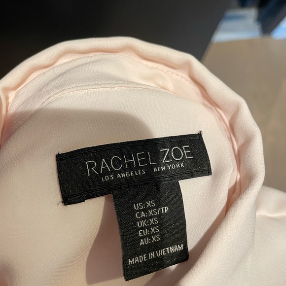 Rachel Zoe short sleeve high low button up blouse with side slits - Picture 8 of 8